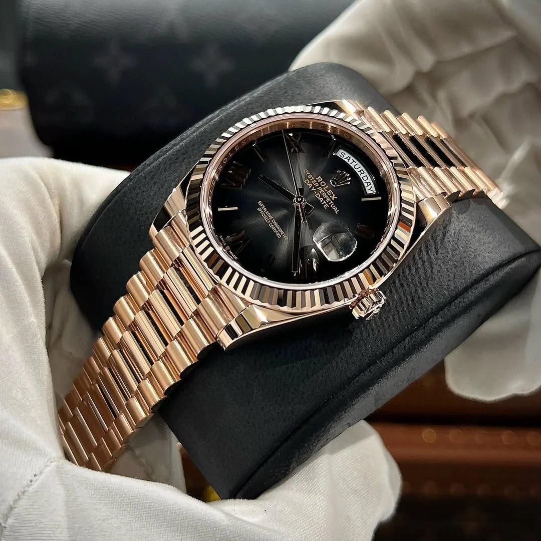 ROLEX ROSE GOLD BLACK DAIL (Super Quality)