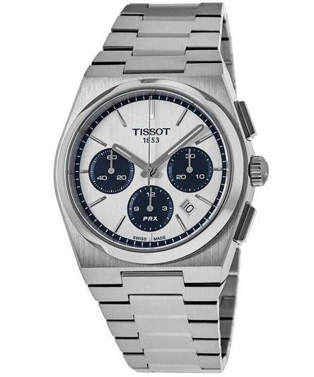 Tissot PRX T-Classic Chronograph White Dial Auto motion Metal Wrist Watch