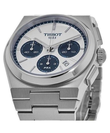 Tissot PRX T-Classic Chronograph White Dial Auto motion Metal Wrist Watch