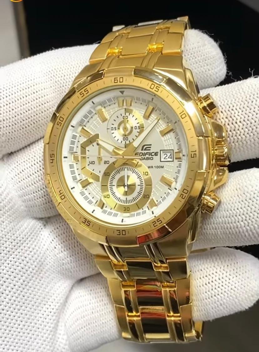 Edifice Gold White Metal Watch