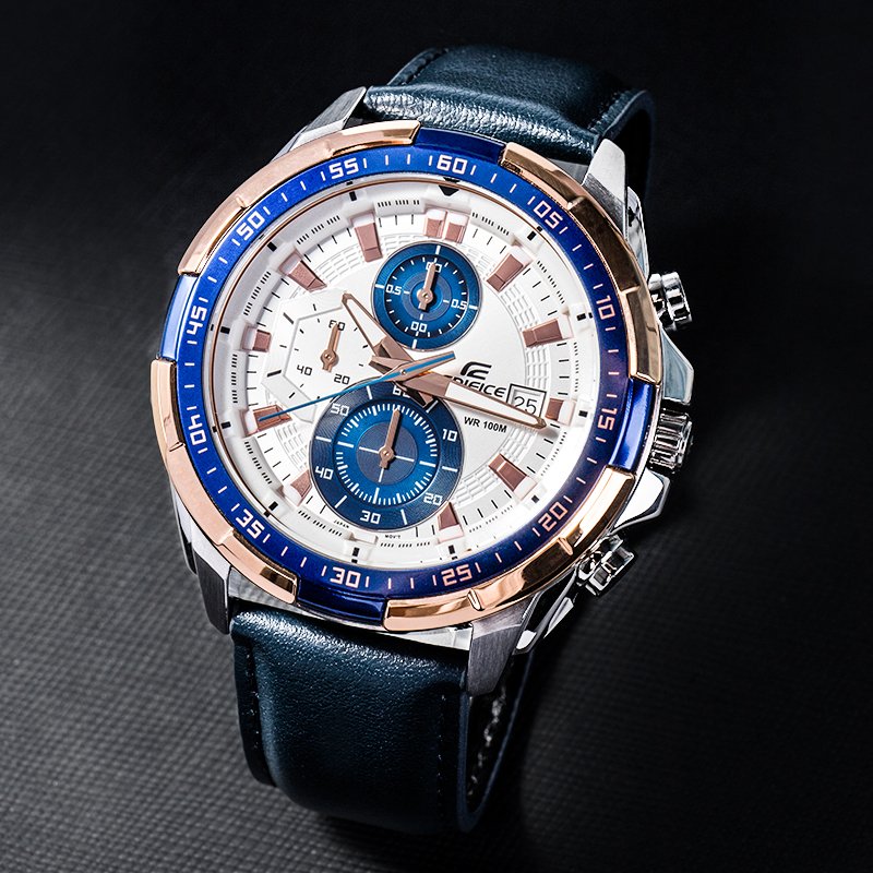 Edifice Blue Leather Watch