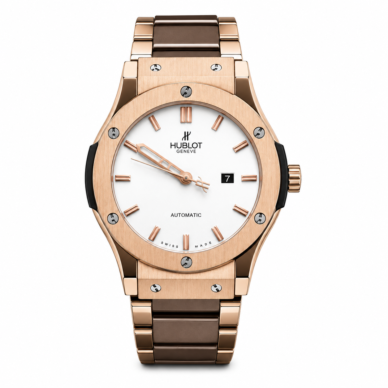 Hublot Automatic Japanese Machine watch (Golden with White Dial)