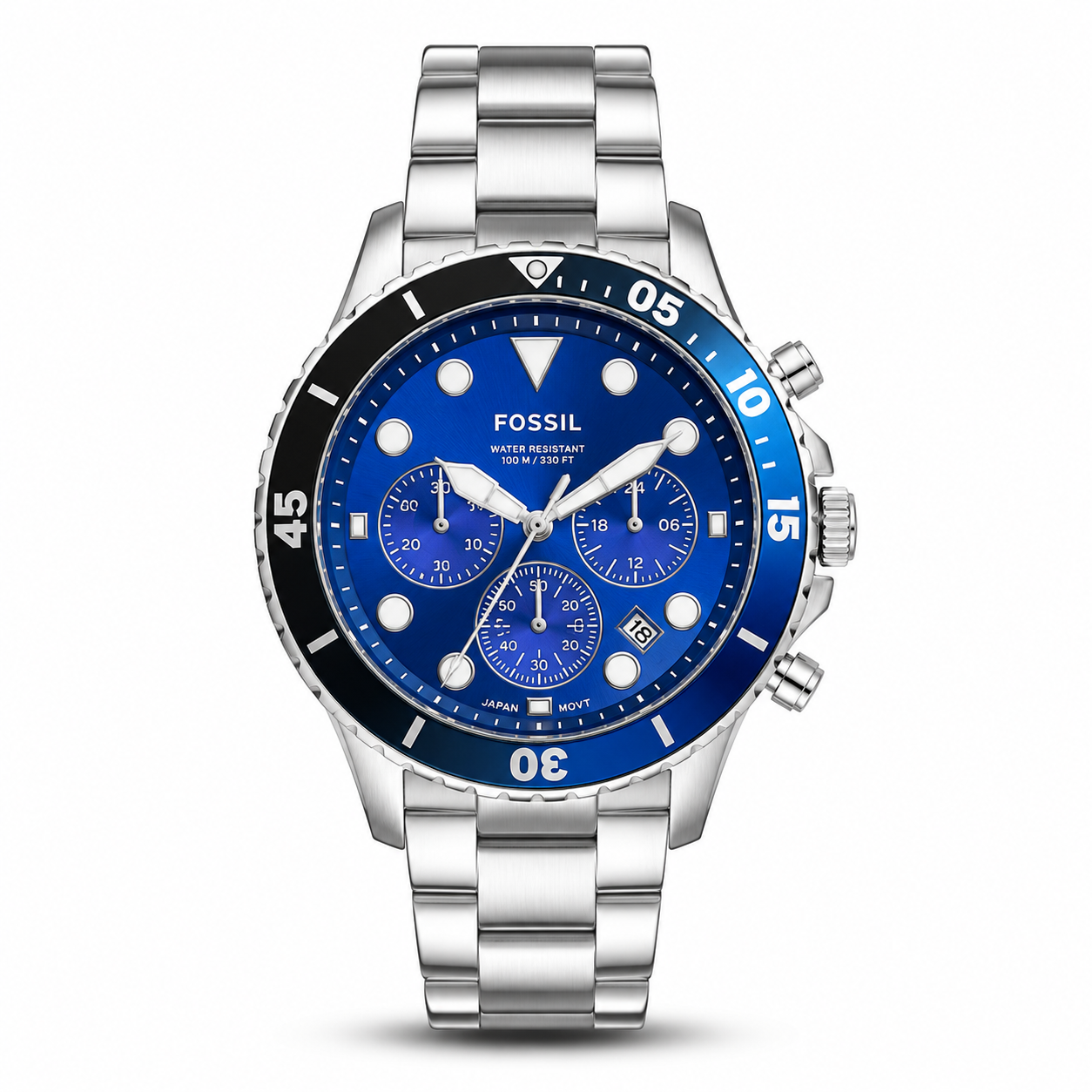 Fossil Fb 03 silver Blue Metal Watch