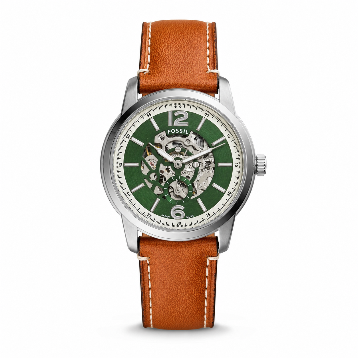 Fossil Heritage Automatic Brown Leather Watch (GREEN) (2025)