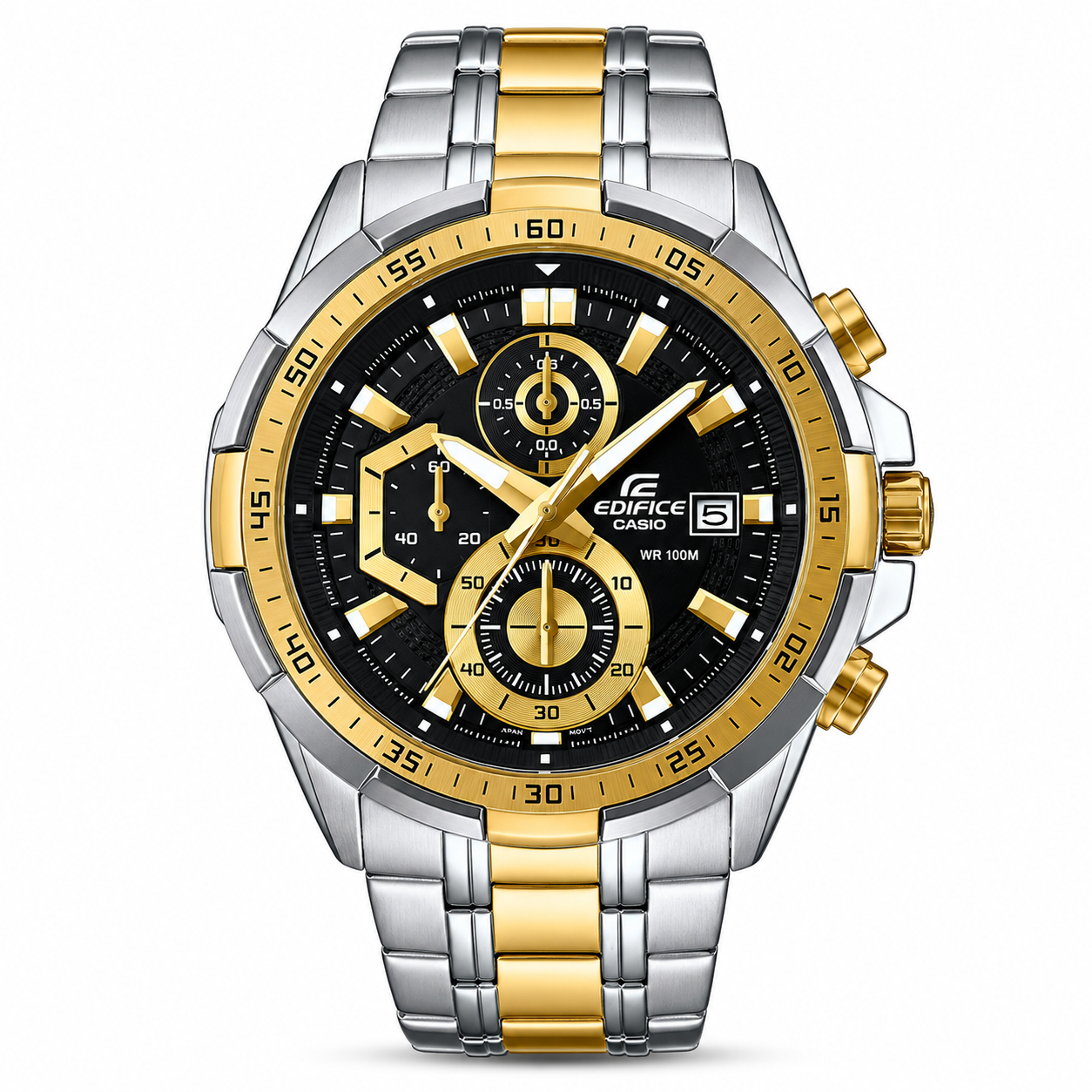 Edifice Silver Gold Black Metal Watch
