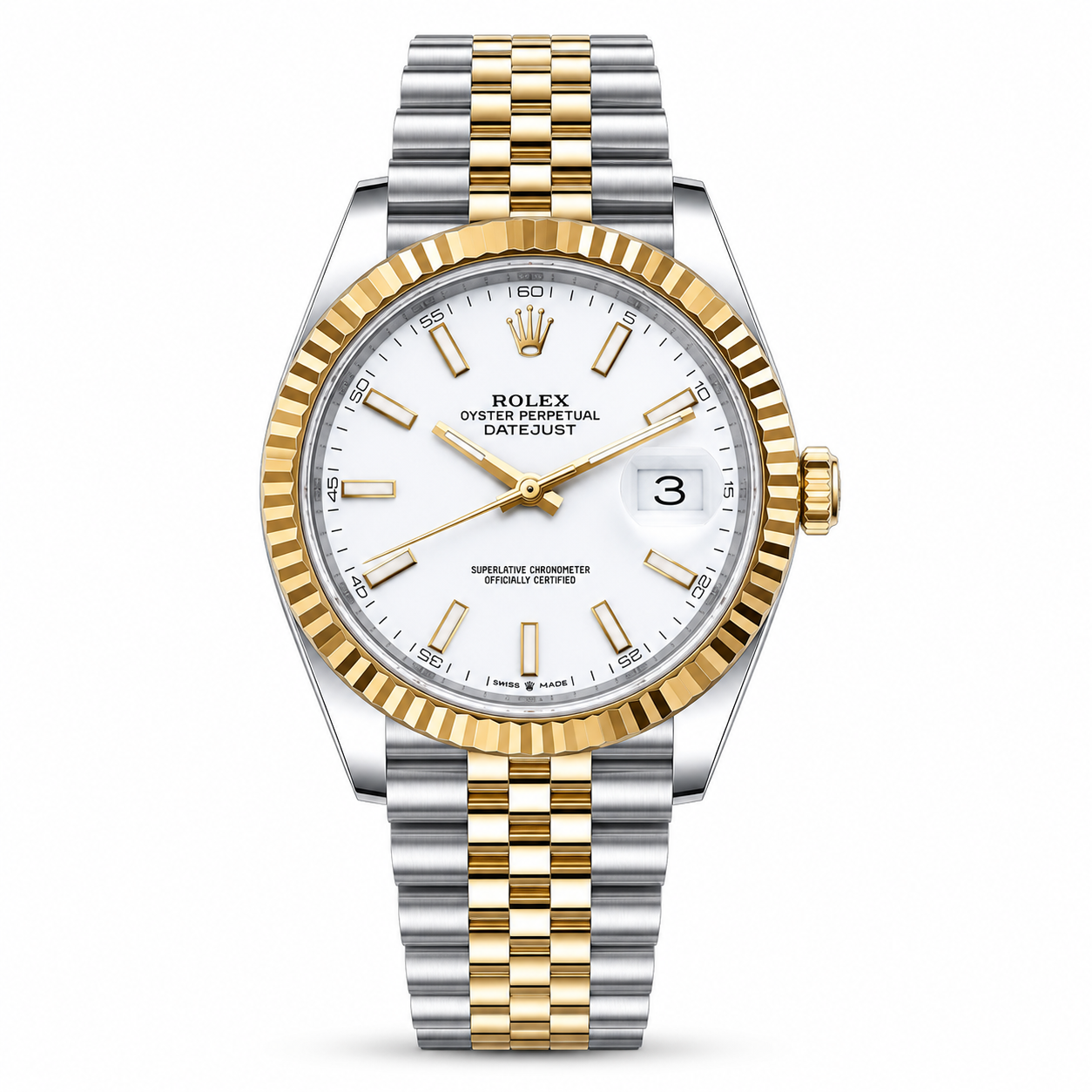 Rolex Datejust Dualtone White Dial Metal Watch