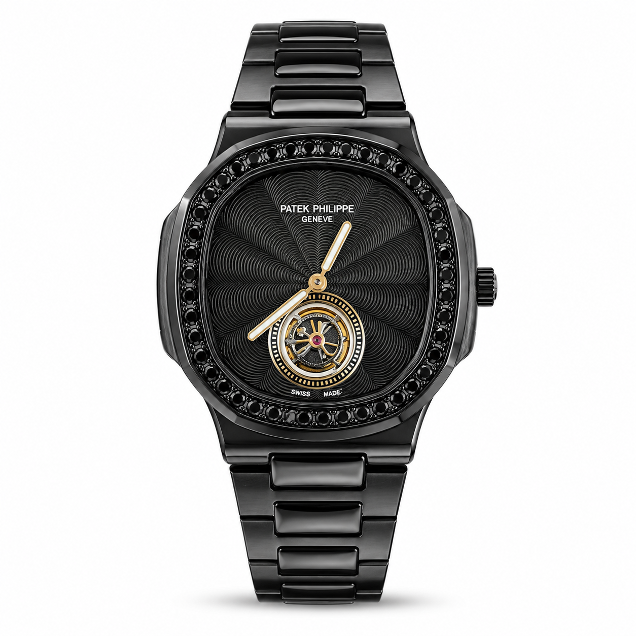 Patek Phillipe Black Diamond Studded Watch