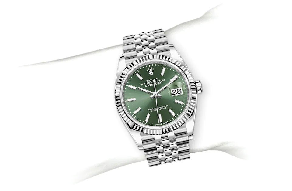Rolex Date just 36 green dial