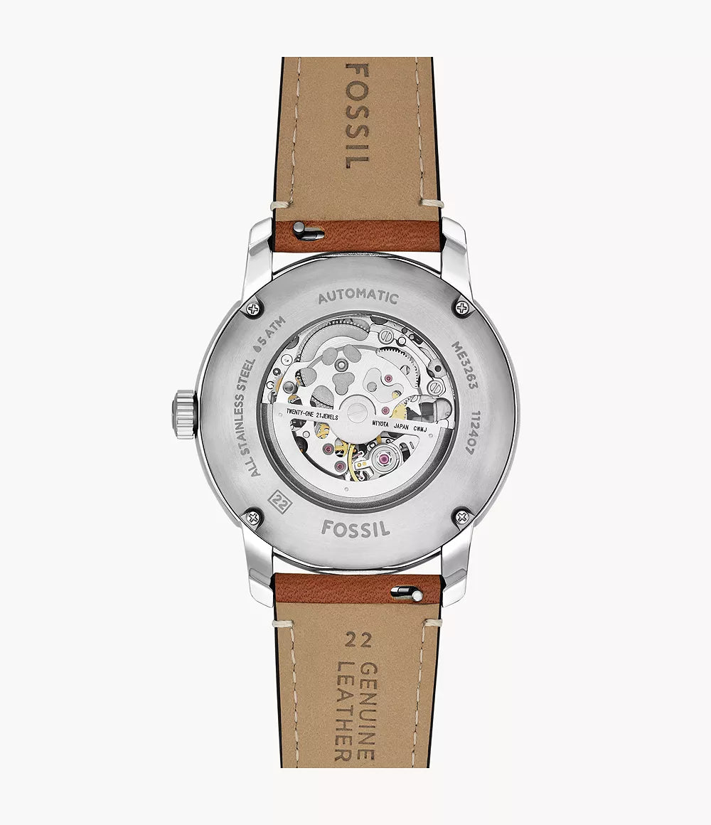 Fossil Heritage Automatic Brown Leather Watch (BLUE) 2025
