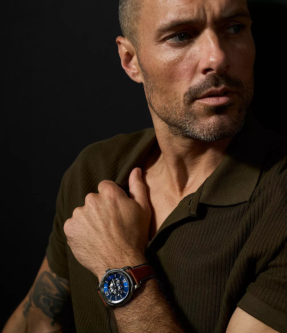 Fossil Heritage Automatic Brown Leather Watch (BLUE) 2025