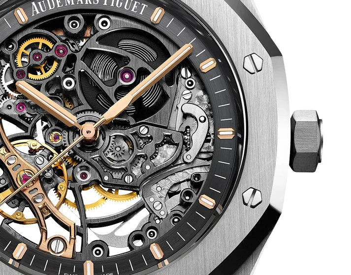 Audemars Piguet Royal Oak Double Balance Wheel Open worked Stainless steel Skeleton Dial Automatic Mens Watch