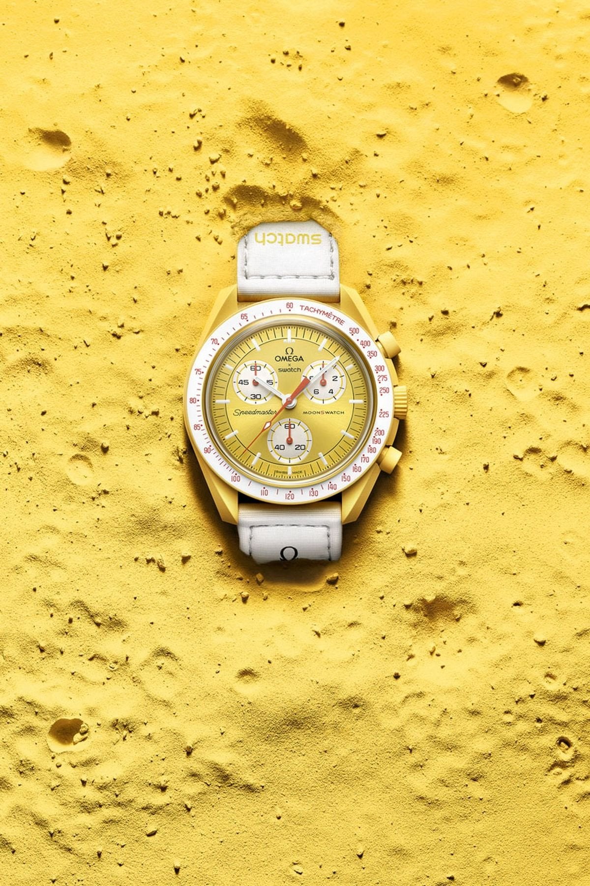 Swatch X Omega Bioceramic Moonswatch Mission To The Moon Sun With Kit