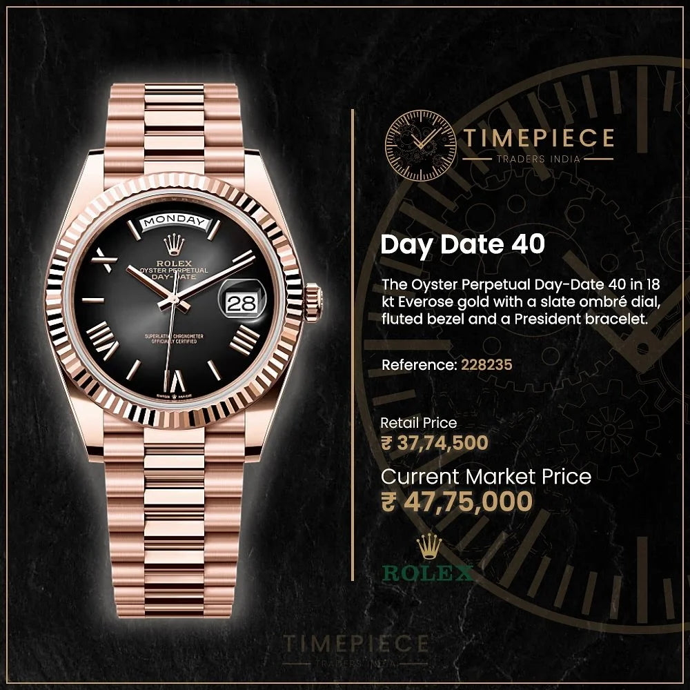 ROLEX ROSE GOLD BLACK DAIL (Super Quality)