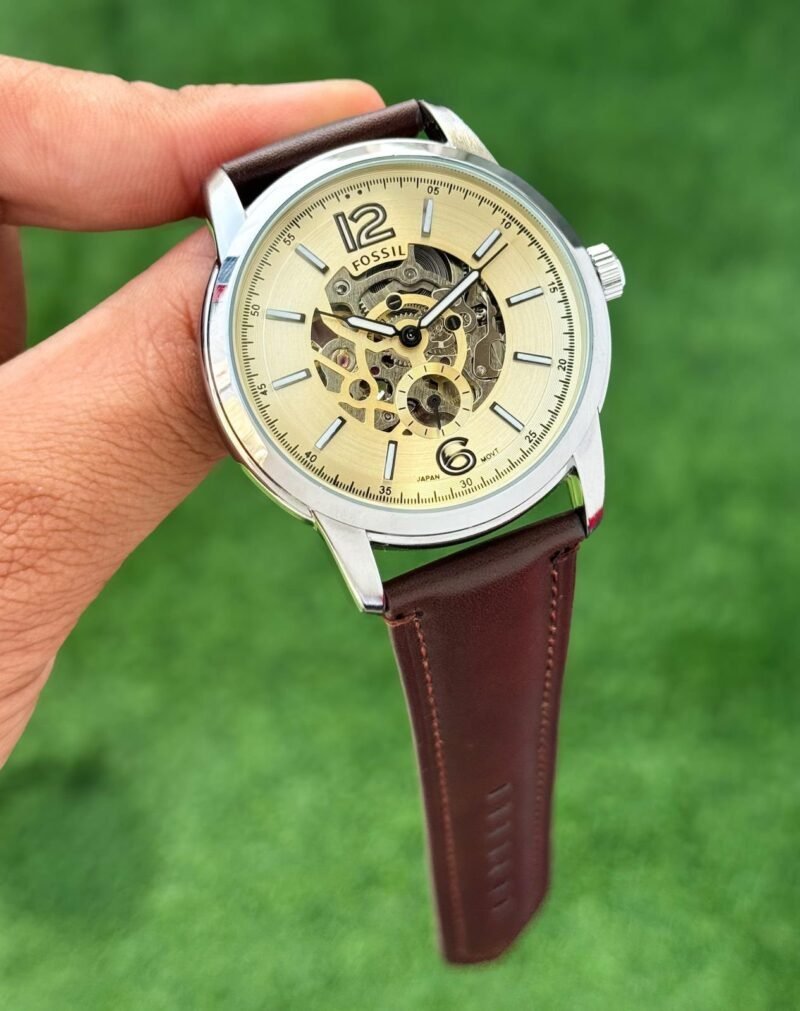 Fossil Heritage Automatic Brown Leather Watch (CREAM WASH) (2025)