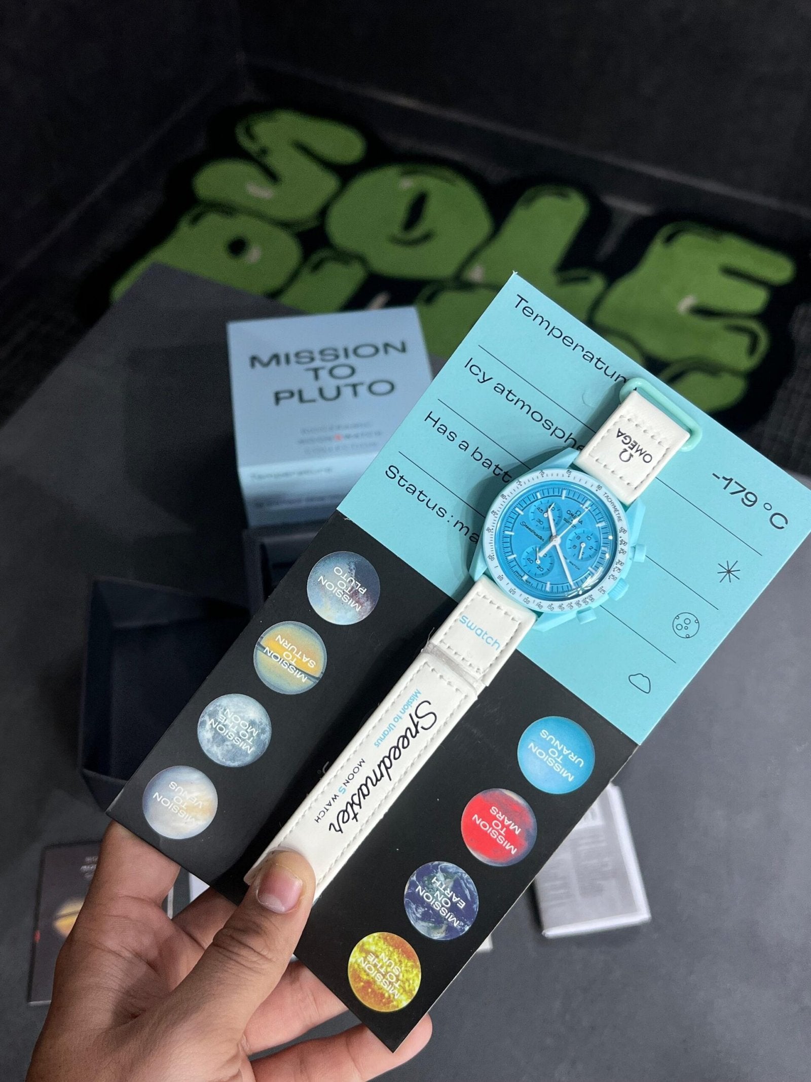 Swatch X Omega Bioceramic Moonswatch Mission To The Moon Uranus With Kit