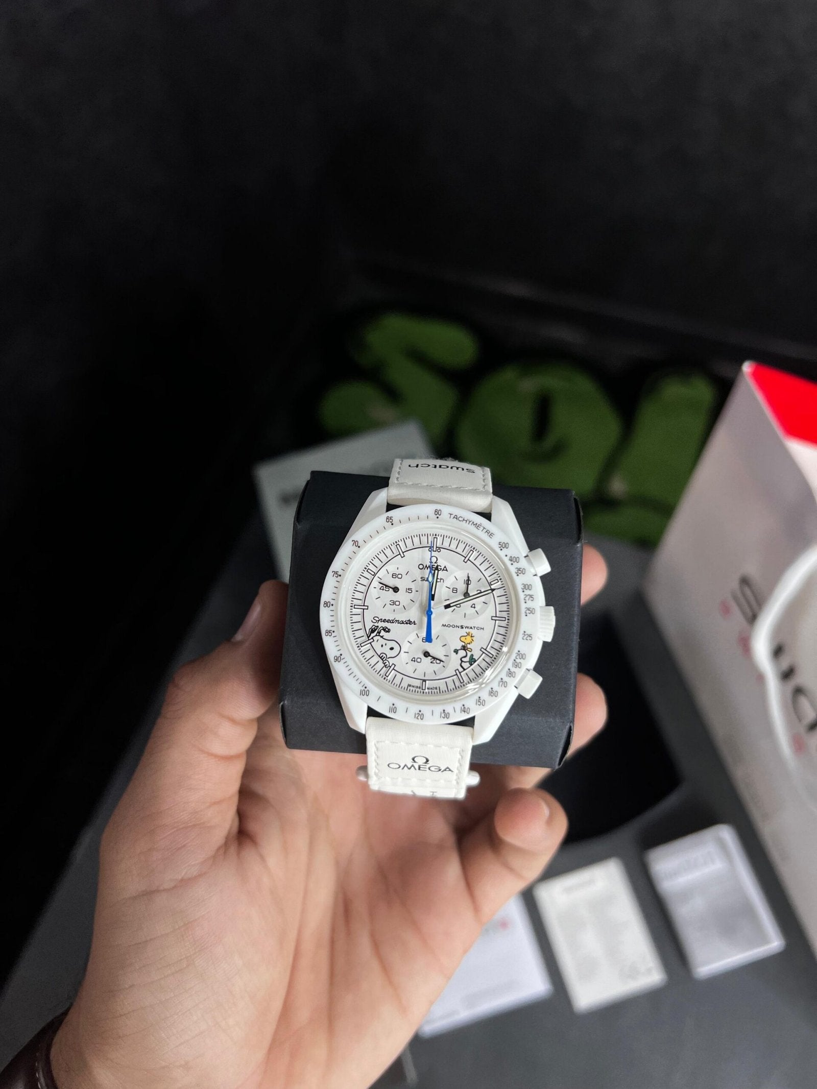 Swatch X Omega Bioceramic Moonswatch Mission To The Moon White With Kit