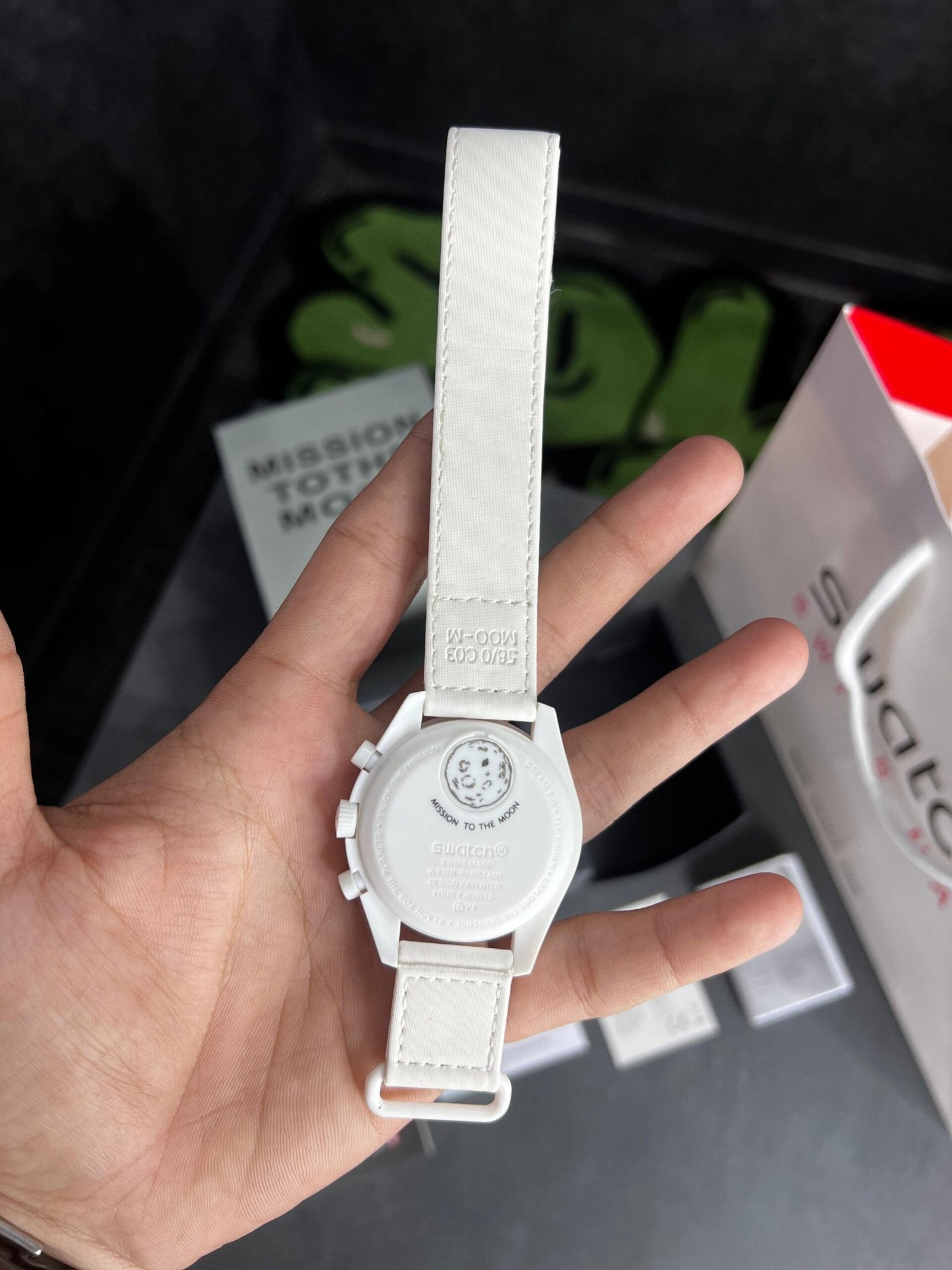 Swatch X Omega Bioceramic Moonswatch Mission To The Moon White With Kit