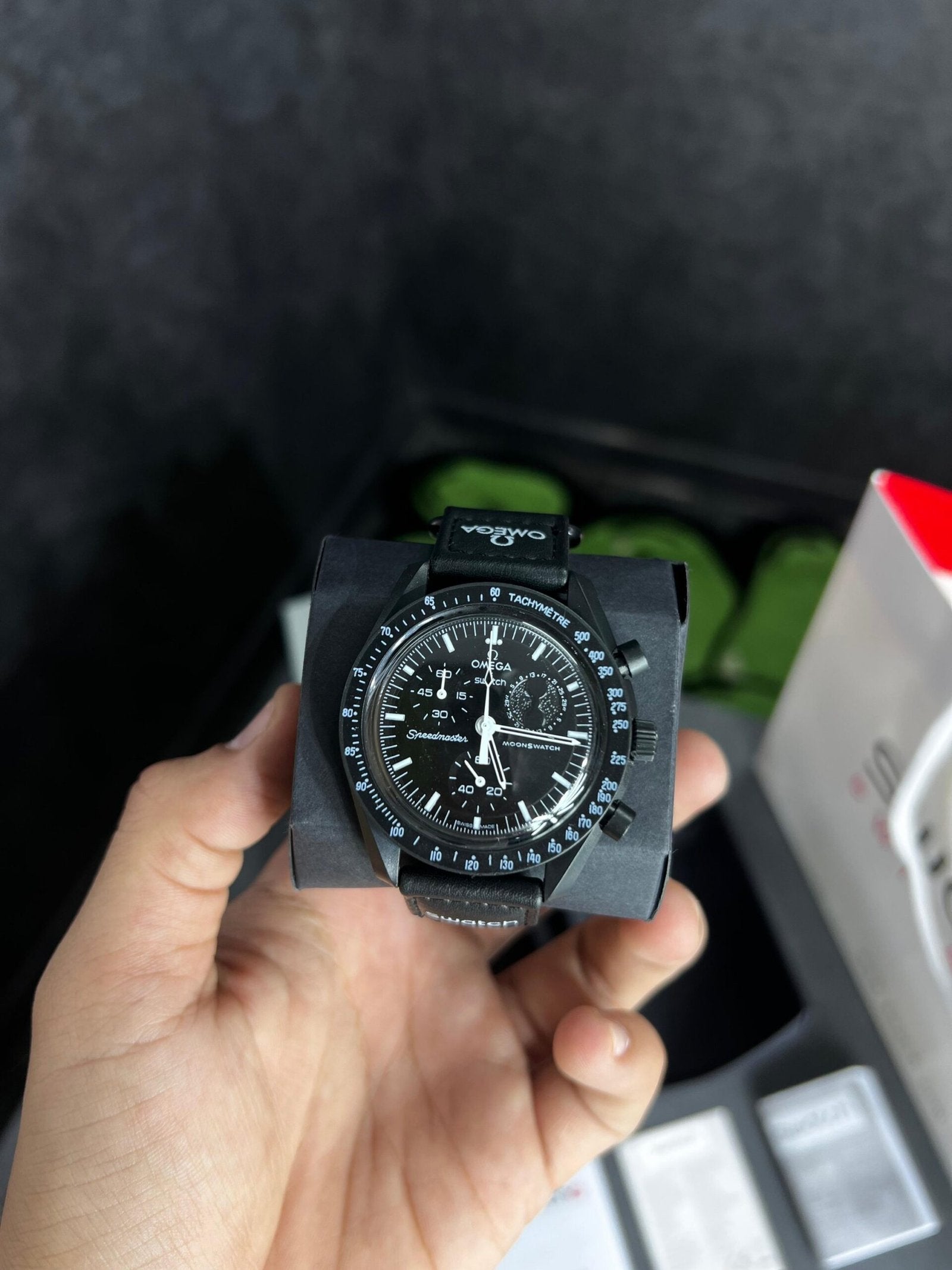 Swatch X Omega Bioceramic Moonswatch Mission To Moon Black With Kit