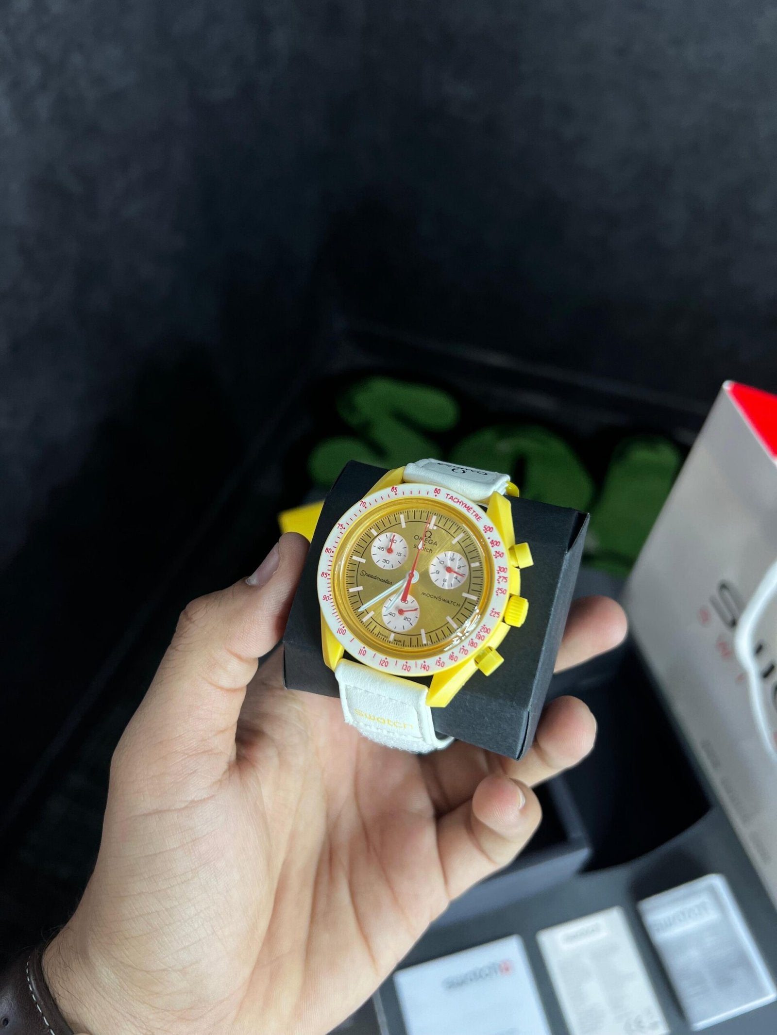 Swatch X Omega Bioceramic Moonswatch Mission To The Moon Sun With Kit