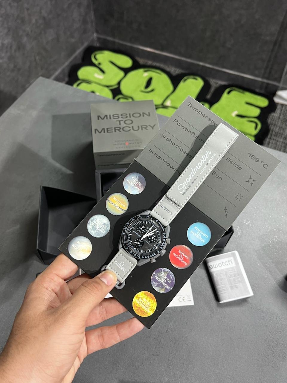 Swatch X Omega Bioceramic Moonswatch Mission To The Moon Mercury With Kit
