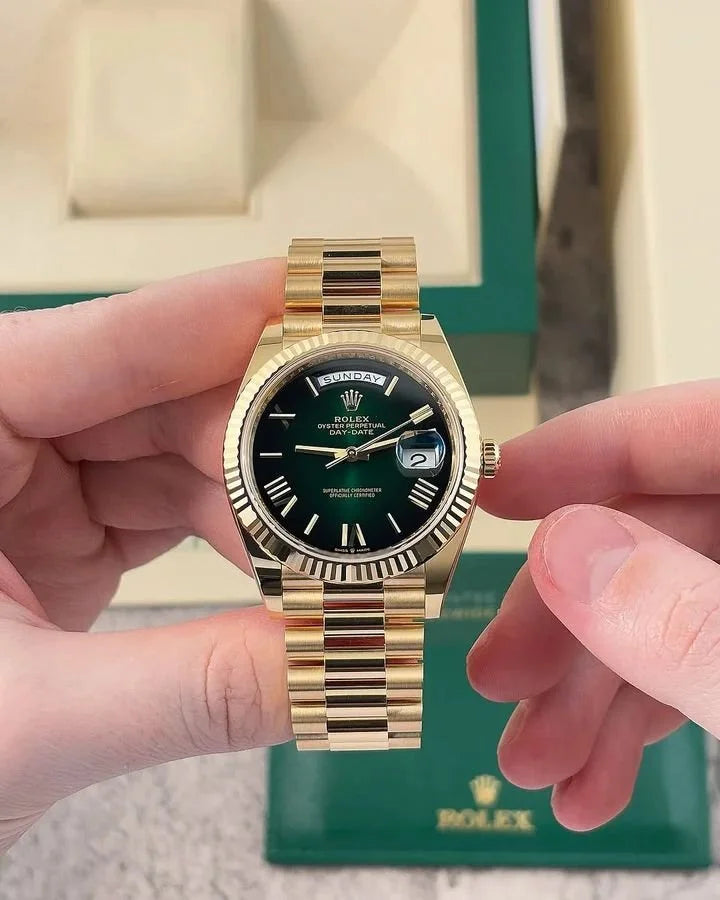 ROLEX DAY DATE GOLD GREEN DAIL