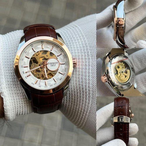 TISSOT 1853 AUTOMATIC PRIMIUM QUILTY LEATHER WATCH