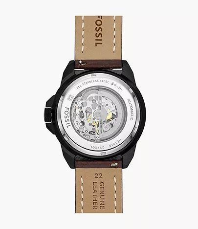FOSSIL BRONSON AUTOMATIC (BROWN LITEHIDE) LEATHER WATCH