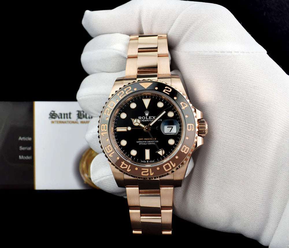 GMT-Master II Everose gold and Black dial.