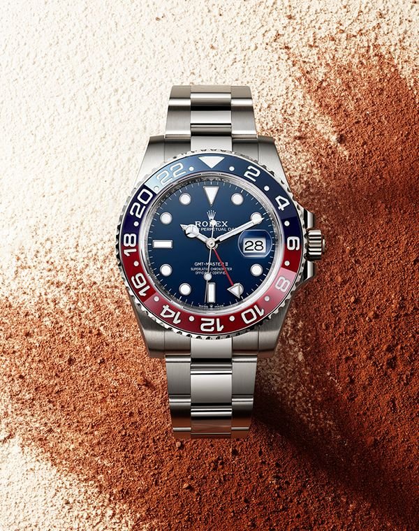 GMT-Master II red and blue Cerachrom bezel black dial