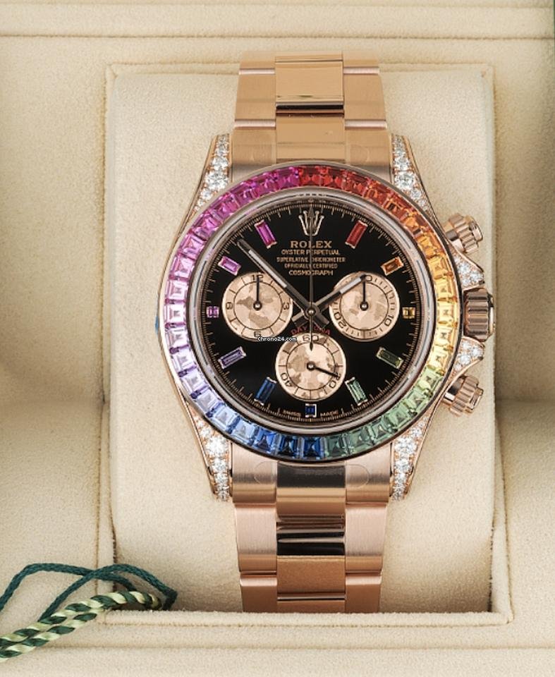 rolex rainbow daytona rose gold