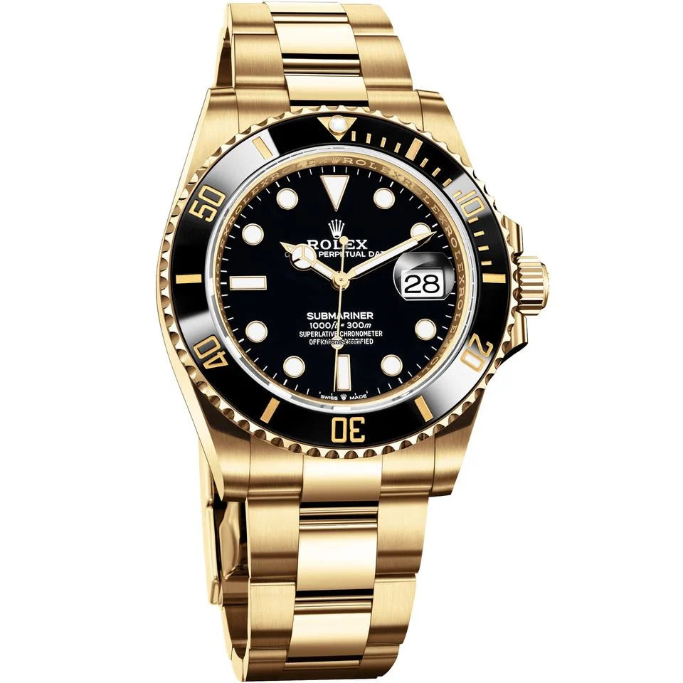Rolex Submarine yellow gold and a black dial date