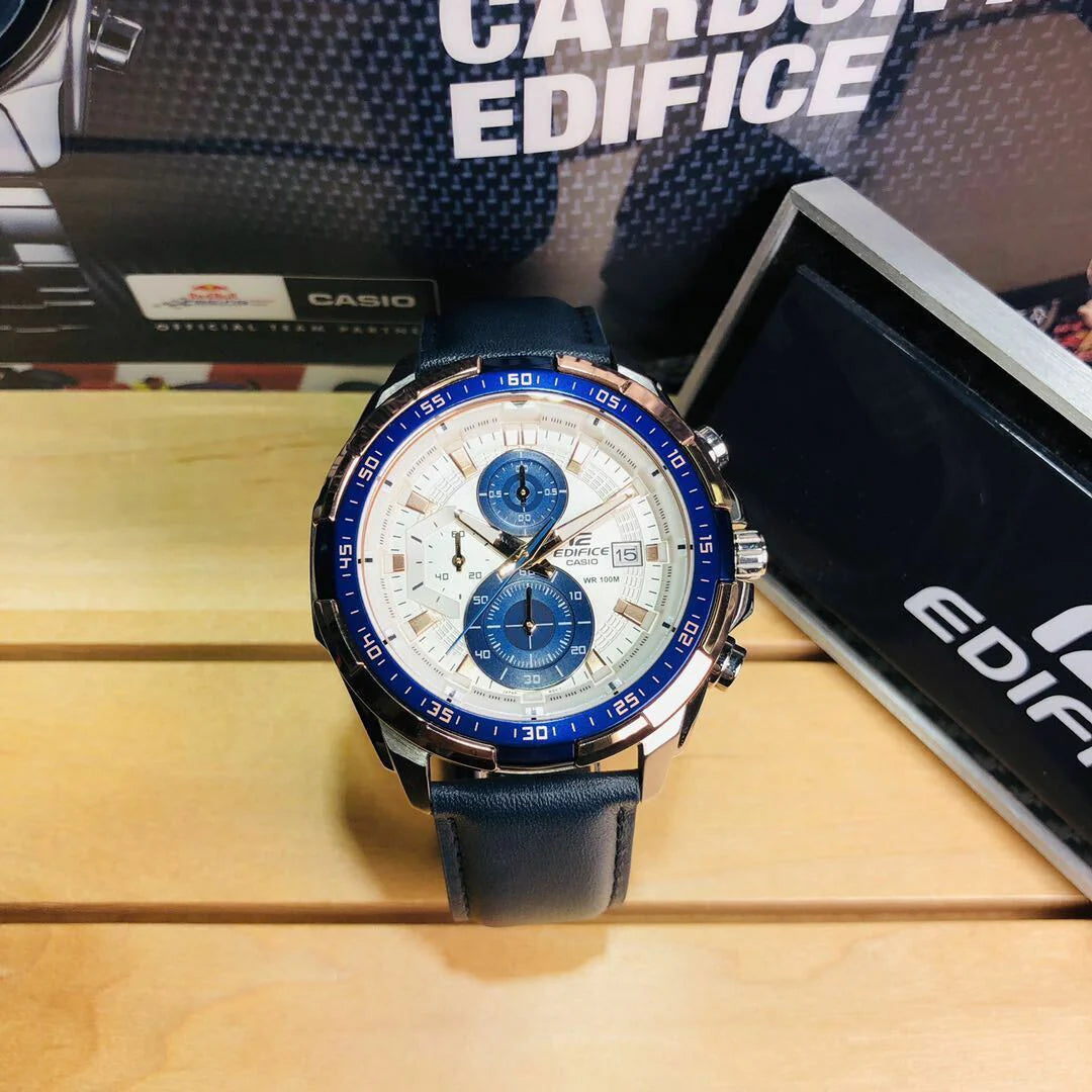 Edifice Blue Leather Watch