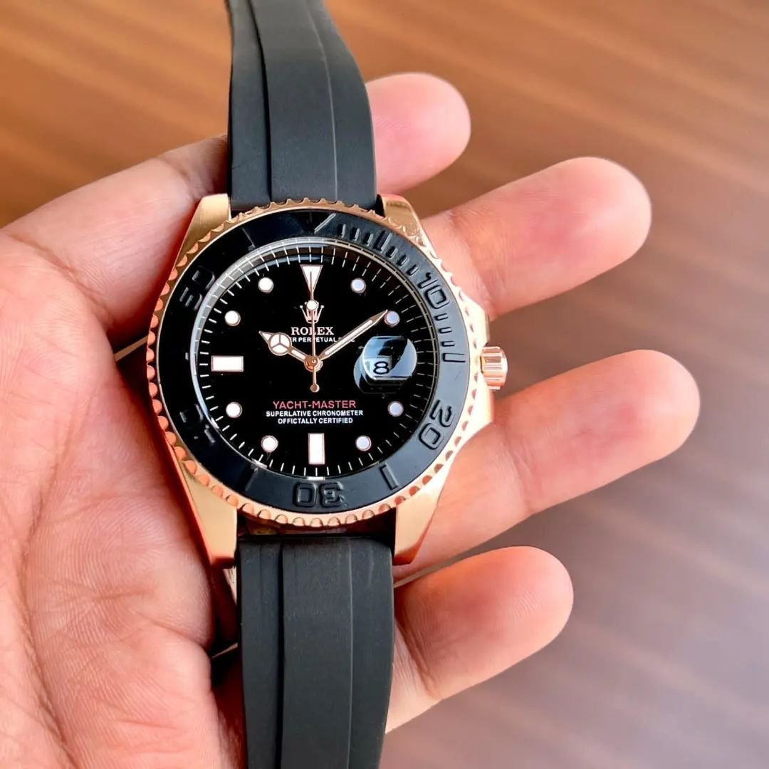 ROLEX OYSTER PERPETUAL YACH MASTER (GOLDEN/BLACK) WATCH