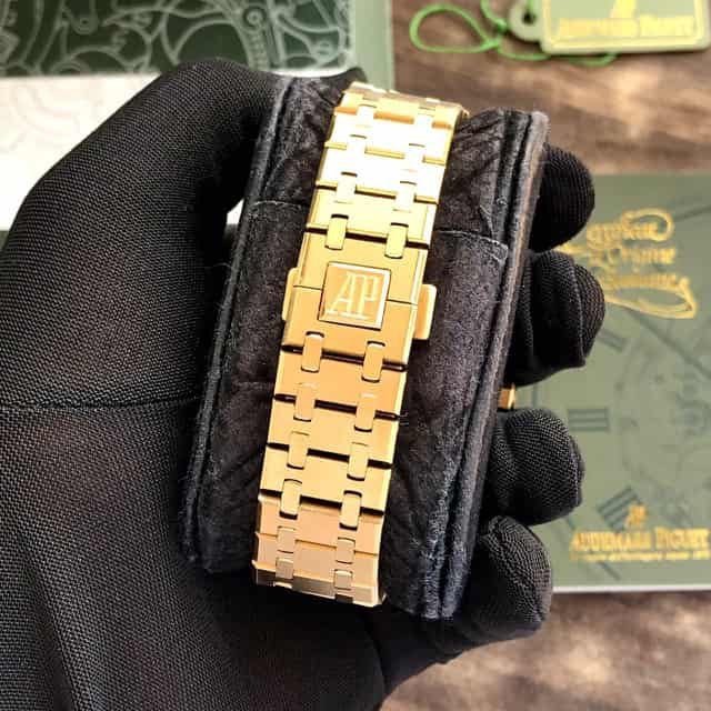 Audemars Piguet Royal Oak Double Balance Wheel Open worked yellow gold Skeleton Dial Automatic Mens Watch