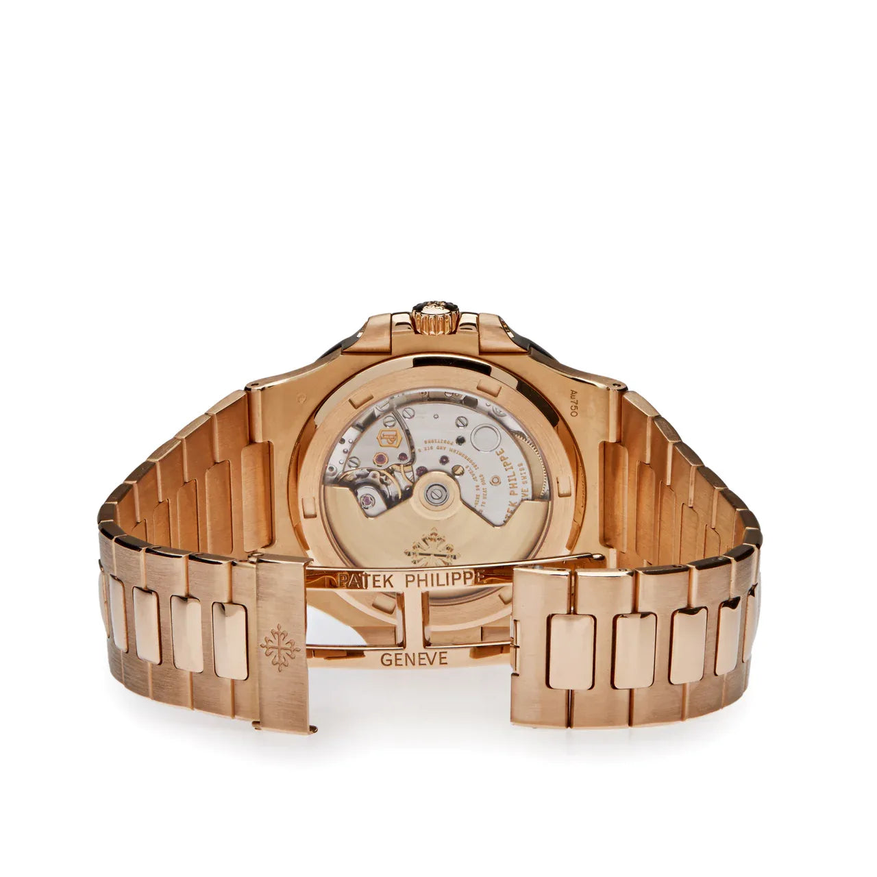 Patek Phillipe Nautilus Rosegold Black Dial Metal Watch