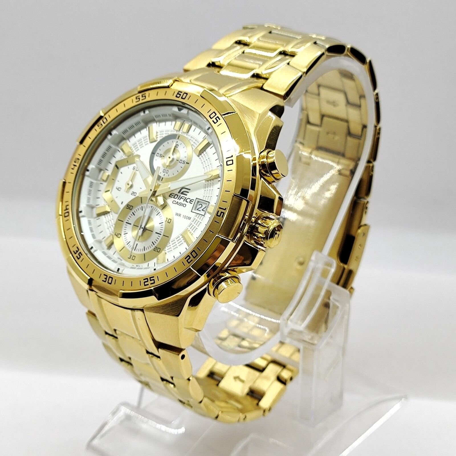 Edifice Gold White Metal Watch