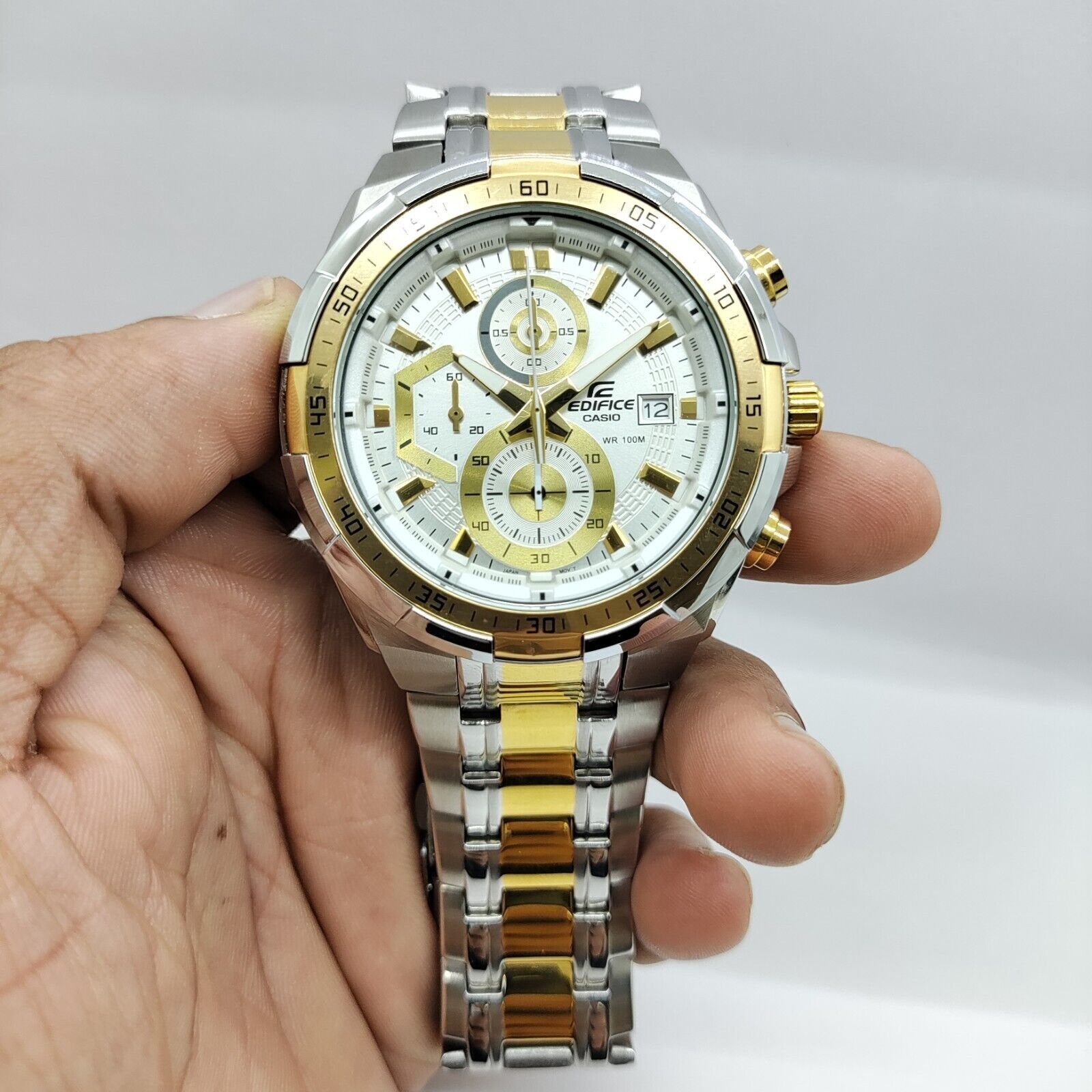 Edifice Silver Gold White Metal Watch
