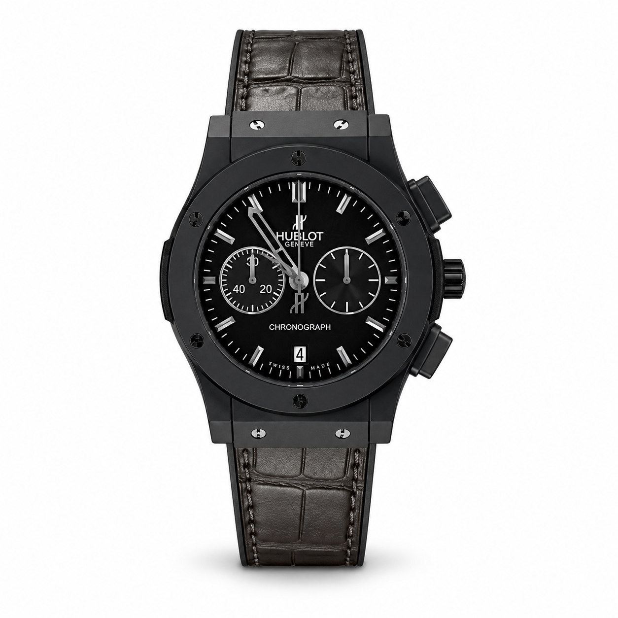 Hublot Big Bang Leather Strap Watch.