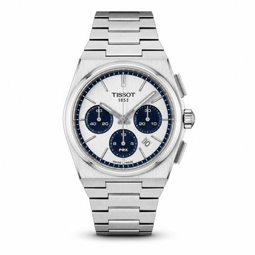 Tissot PRX T-Classic Chronograph White Dial Auto motion Metal Wrist  Watch