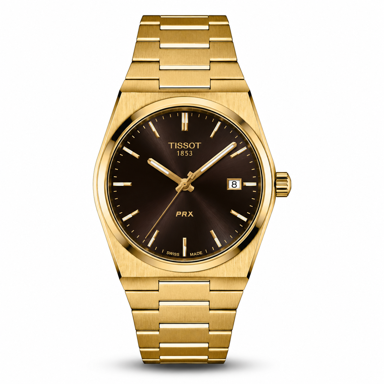 TISSOT PRX GOLDEN STAINLESS STEEL WATCH