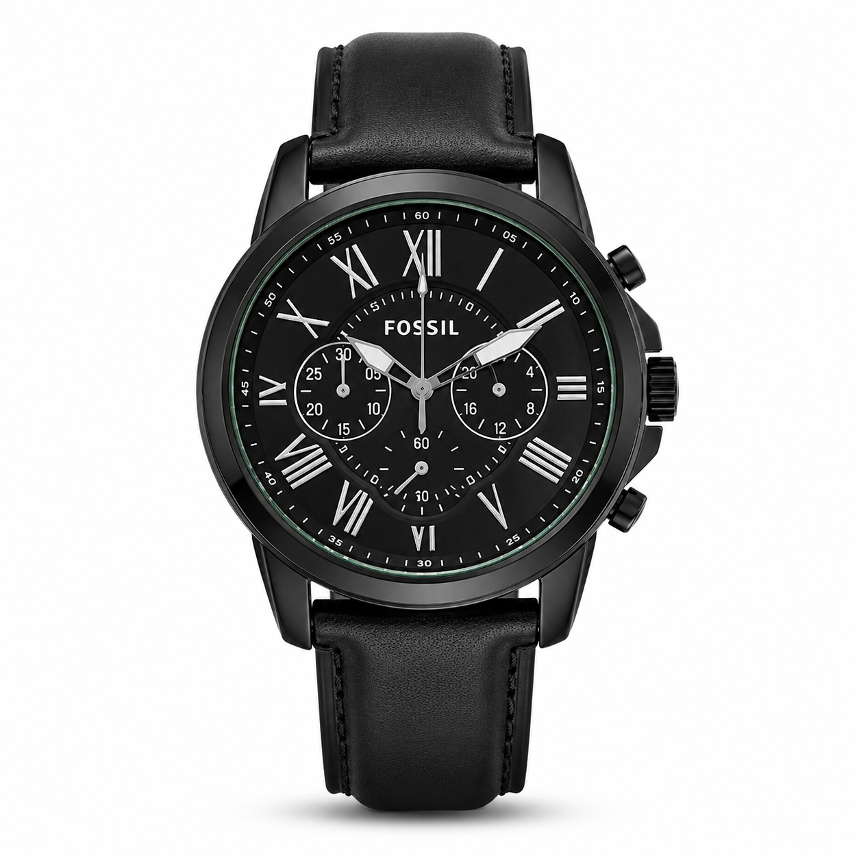 Fossil Grant Leather Belt Full Black Watch