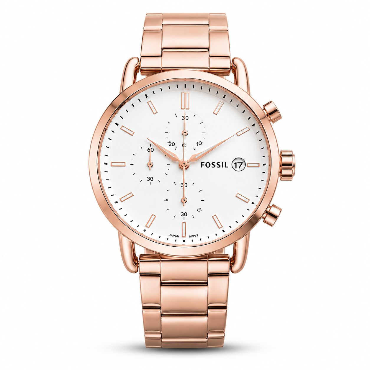 Fossil Rose Gold White Metal Watch