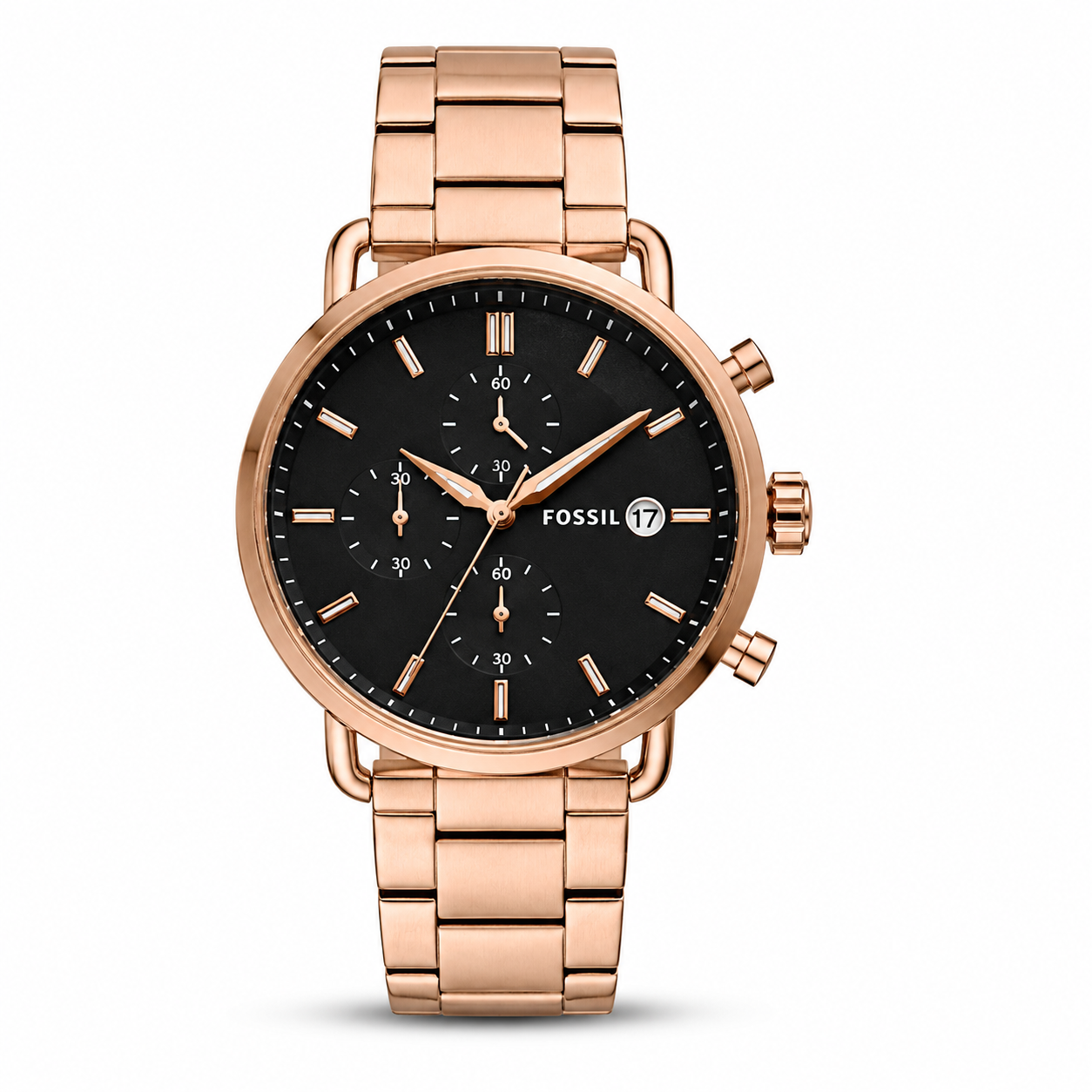 Fossil Rose Gold Black Metal Watch