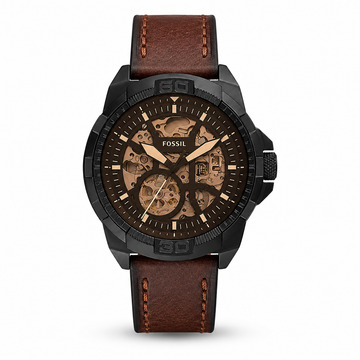 FOSSIL BRONSON AUTOMATIC (BROWN LITEHIDE) LEATHER WATCH