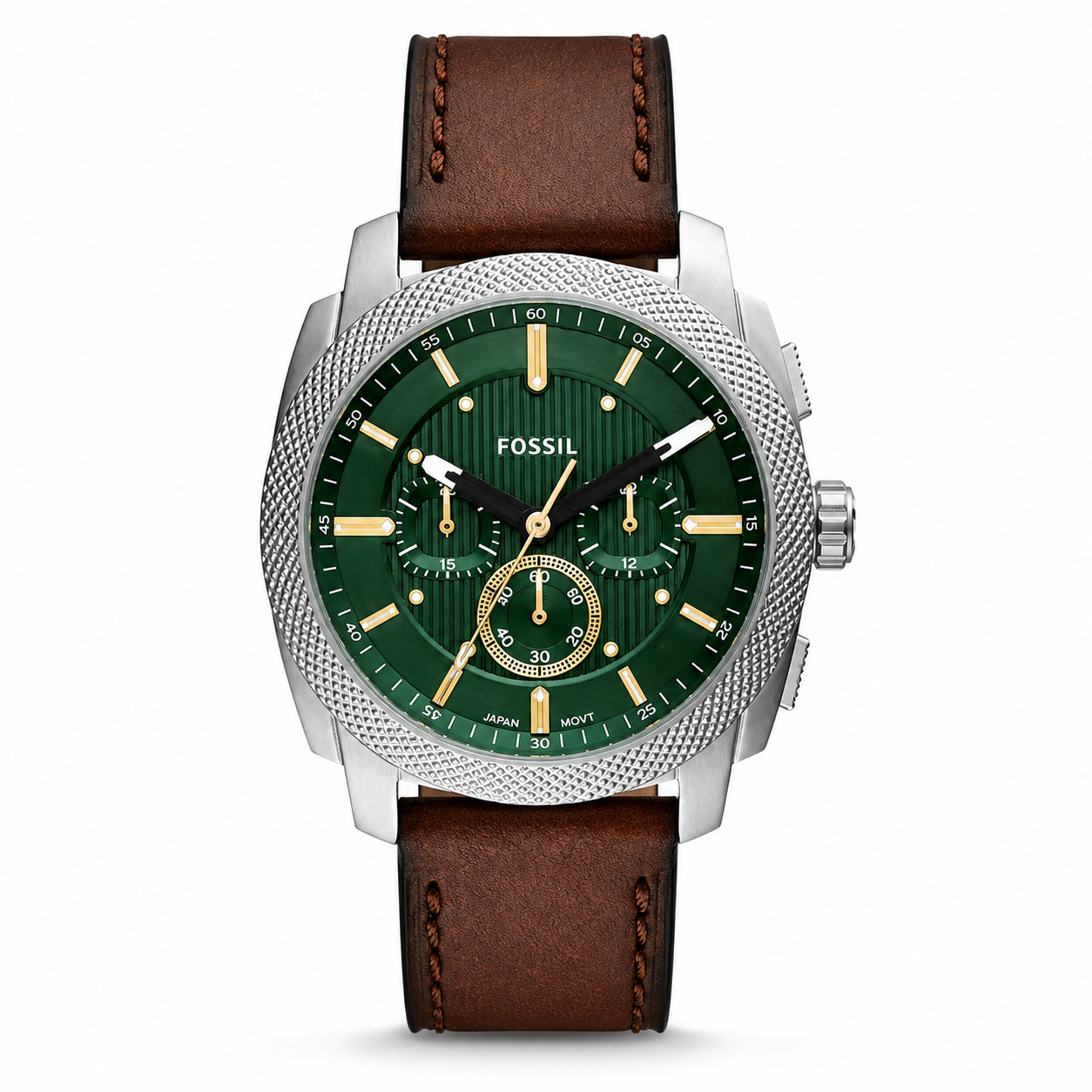 FOSSIL MACHINE CHRONOGRAPH BROWN LETHER WRIST WATCH (2025 MODEL)