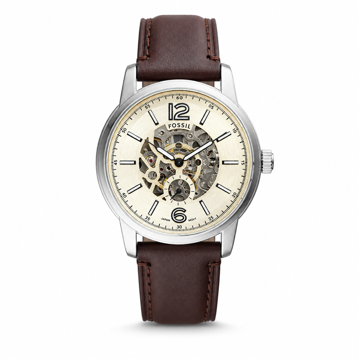 Fossil Heritage Automatic Brown Leather Watch (CREAM WASH) (2025)