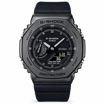 G-shock Gm 2100 Stainless Steel Black Dial Black Strap Watch