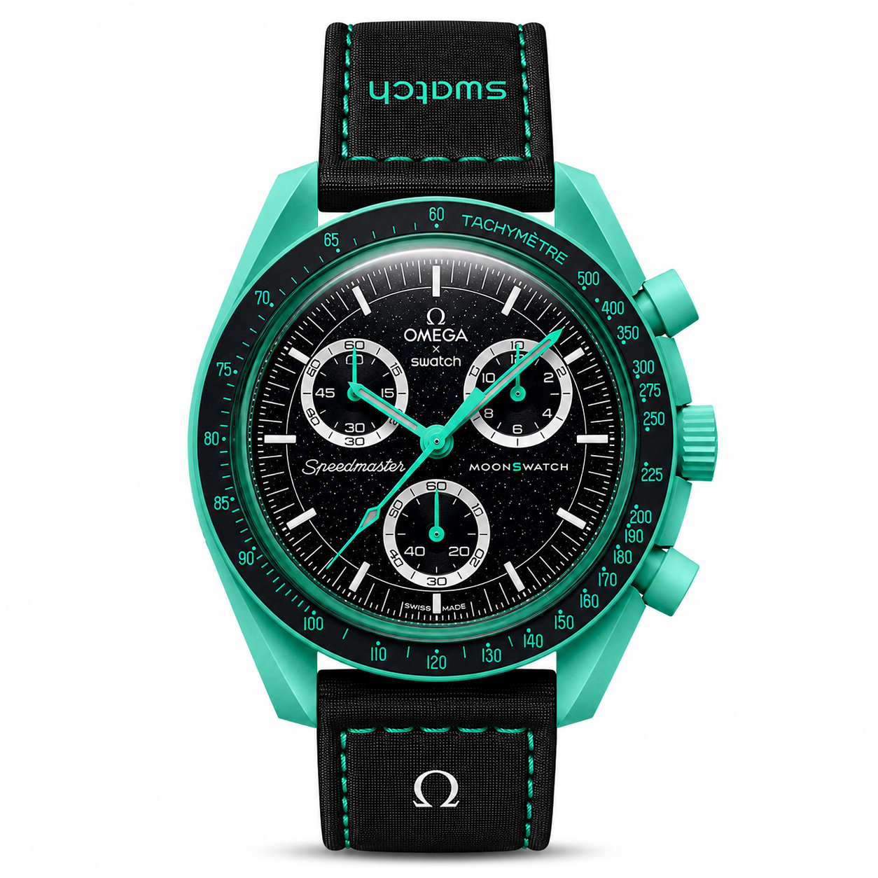 Swatch X Omega Bioceramic Moonswatch Mission To The Moon Earth Blue With Kit