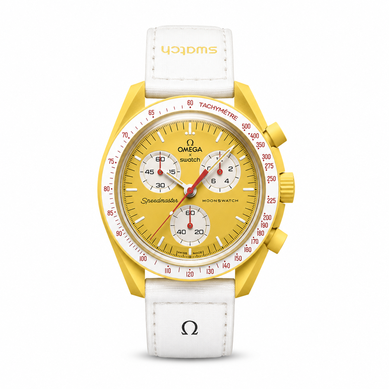Swatch X Omega Bioceramic Moonswatch Mission To The Moon Sun With Kit