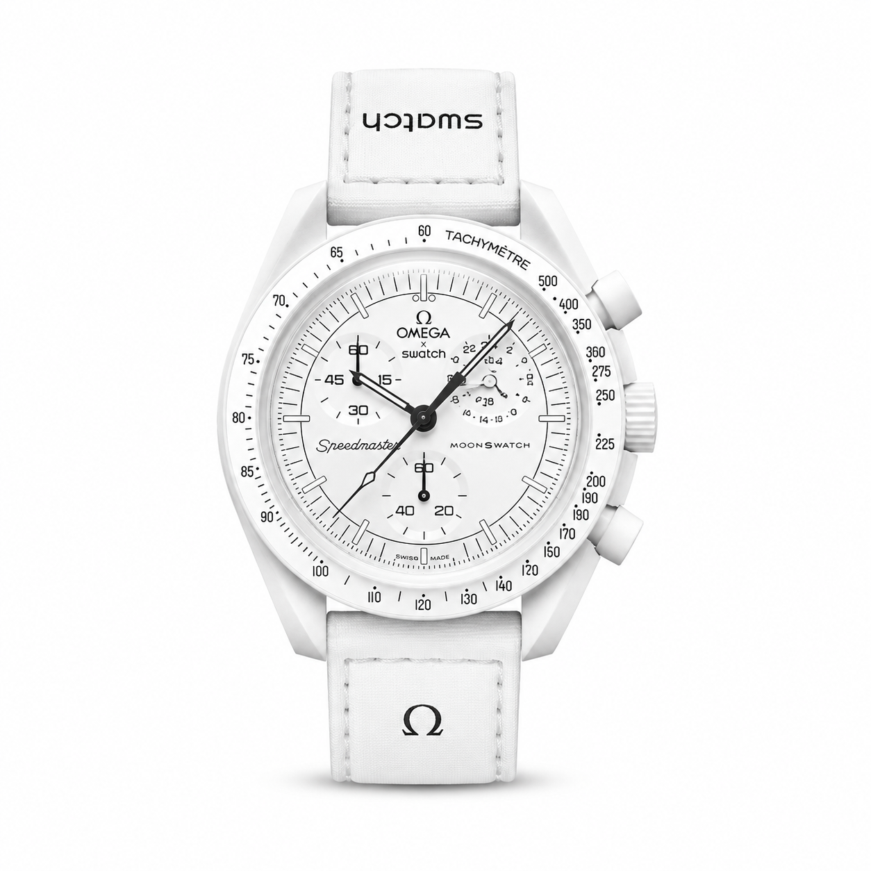 Swatch X Omega Bioceramic Moonswatch Mission To The Moon White With Kit